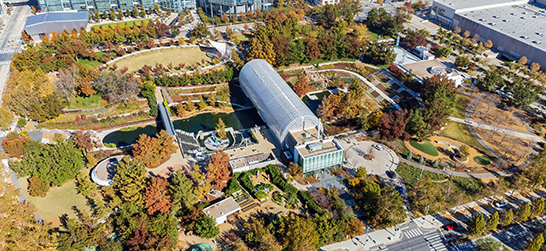 Aerial view of the Myriad Botanical Gardens